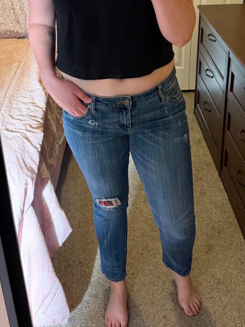 Kut from the Kloth Catherine Boyfriend Patch Distressed Jeans 8
